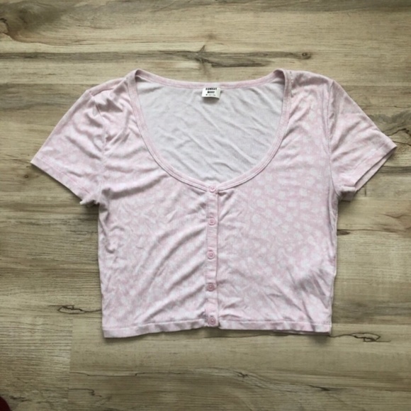 Sunday Best Tops - Sunday Best Light Pink Button-Up Crop Top